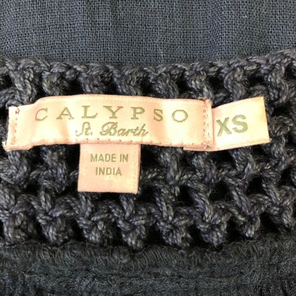Calypso St. Barth Beaded Navy Shift Dress - Picture 5 of 5